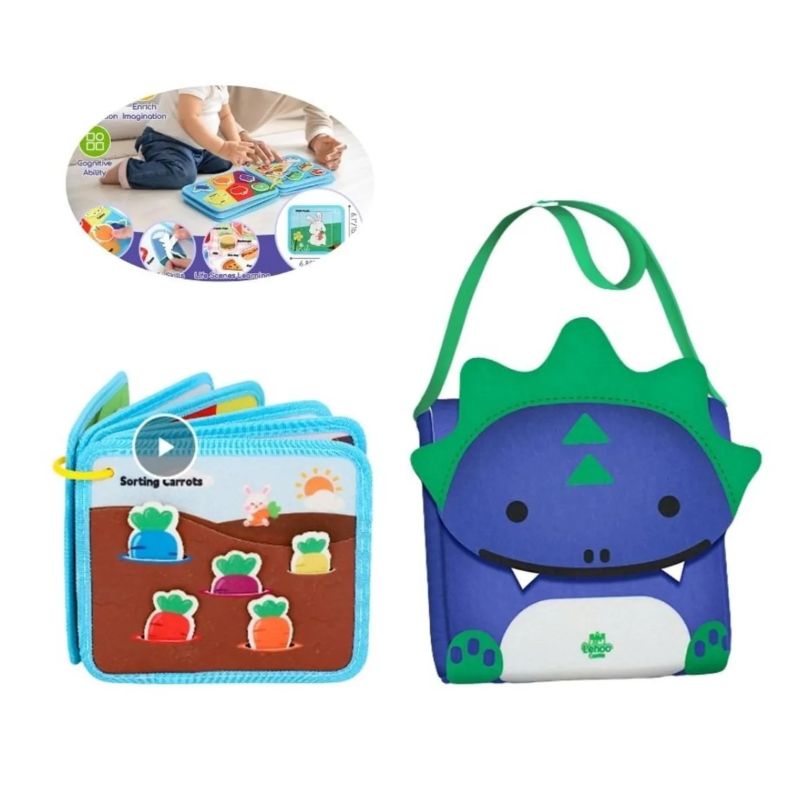 CARTERA CON LIBRO UNICORNIO Y DINO