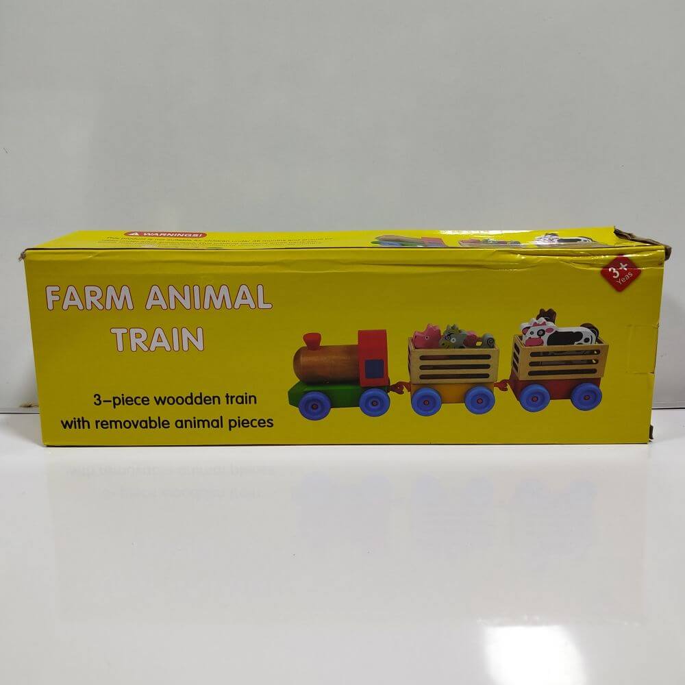 TREN DE MADERA ANIMALES DE GRANJA