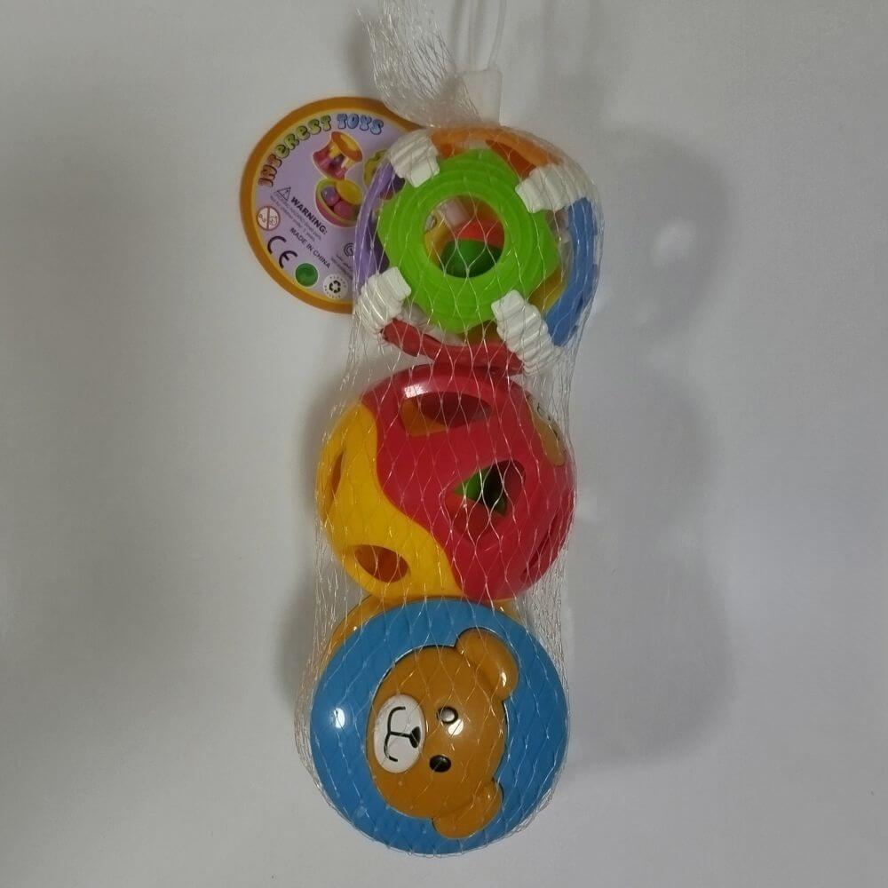 SONAJA PELOTA EN MALLA 3 PCS