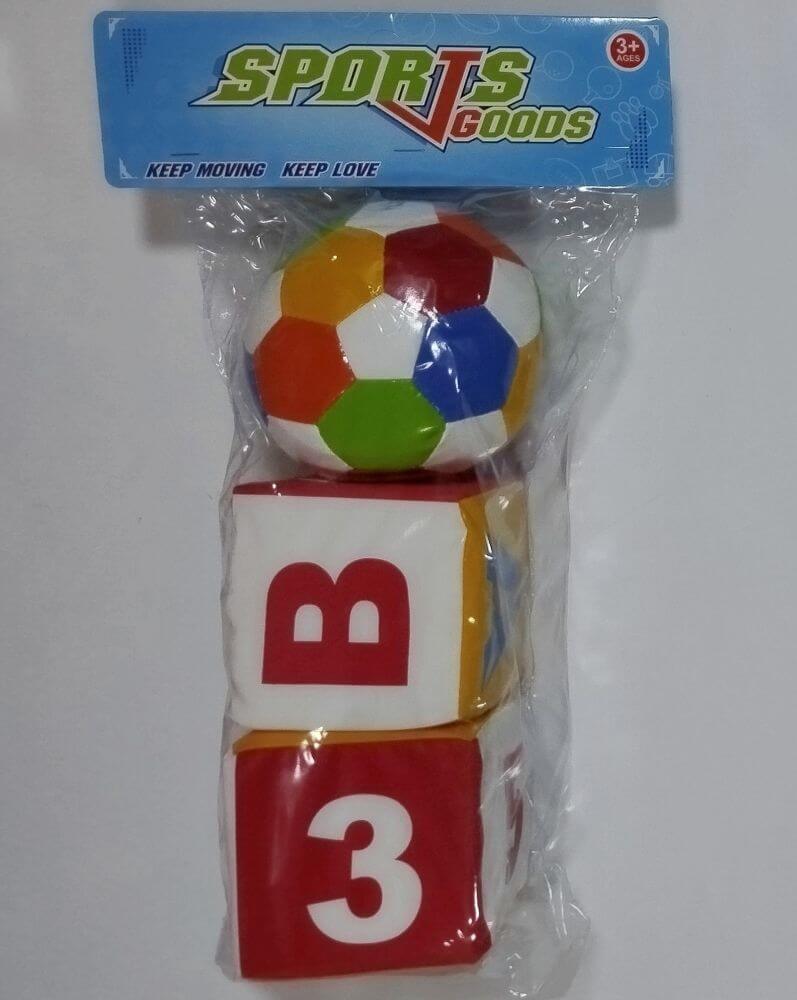 CUBO Y PELOTA DE ESPONJA 3 PCS