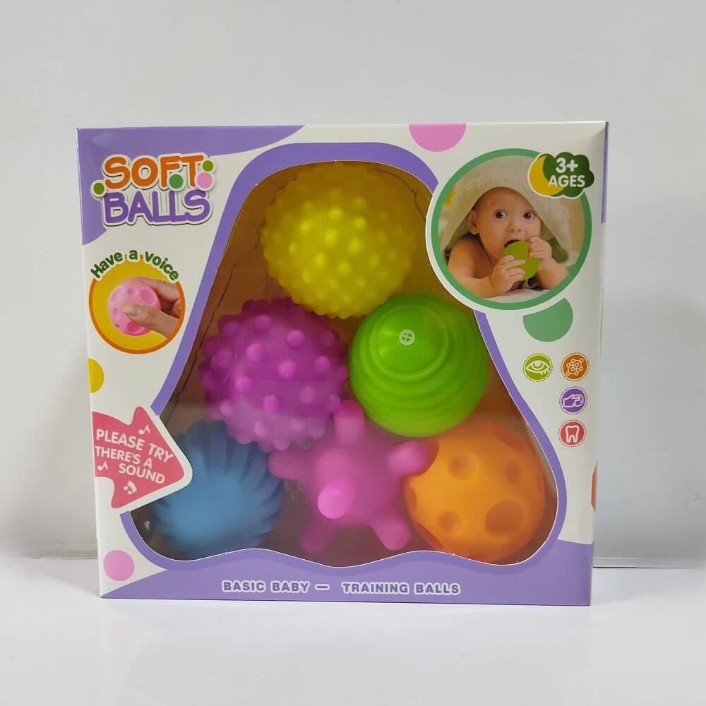 PELOTA TEXTURA 6 PCS CAJA LILA