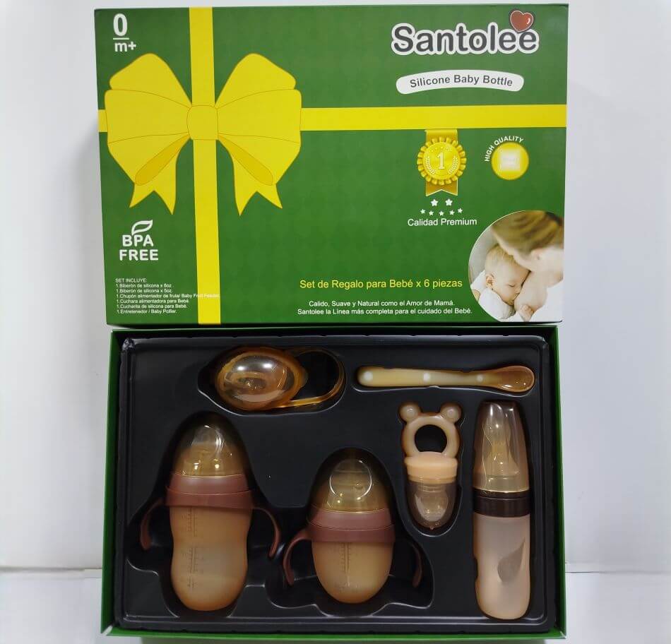 SET DE BIBERONES CHUPONES Y CUCHARAS 6 PCS