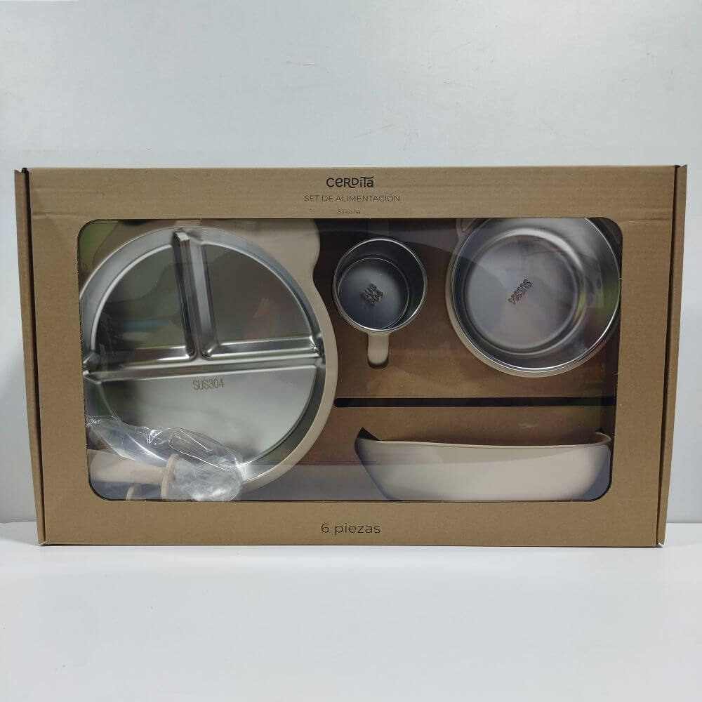 SET DE ALIMENTACION OSITO EN CAJA 6 PCS