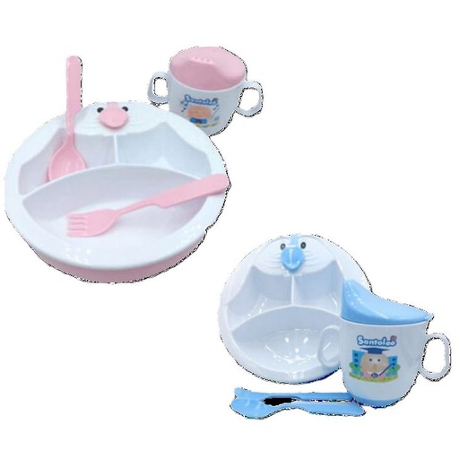 [PL-020] PLATO TERMICO CON CUBIERTOS Y TAZA SANTOLEE