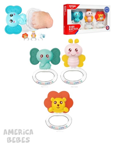 [HE0135] SONAJA BABY RATTLES 3 PCS HUANGER