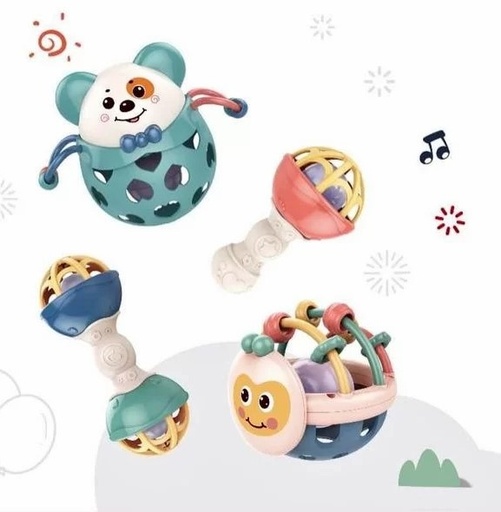 [668-13] SONAJA BABY RATTLES 4 PCS