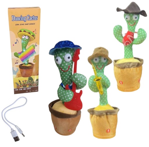 [T802-5] CACTUS VERDE C/ INSTRUMENTOS RECARGABLE