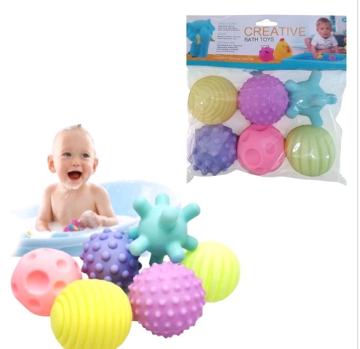 [8801] TOYS PELOTA TEXTURA PASTEL 6 PCS