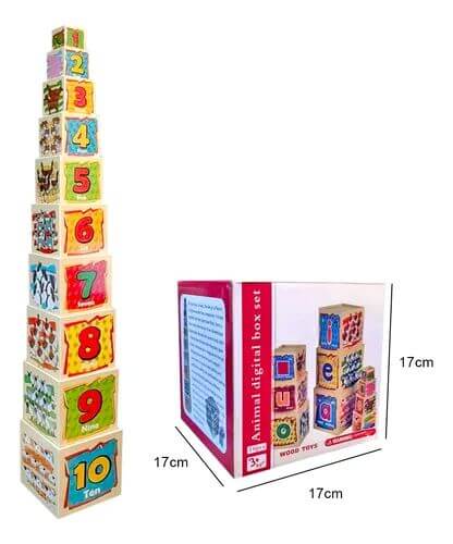 [QQ-7689] CUBO APILABLE MADERA DEL 1 AL 10