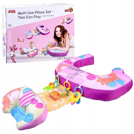 [028-30] ALMOHADA 5 EN 1 JIRAFA ROSADO