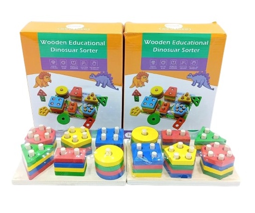 [RI2408-1125] DIDACTICO DE MADERA DINOSAUR SORTER
