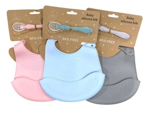 [FB17-3] BABERO DE SILICONA CON CUBIERTO