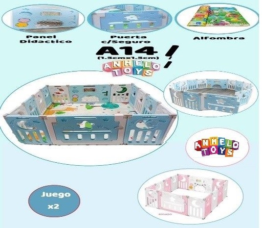 [A14] CORRAL BEBE AZUL Y ROSA