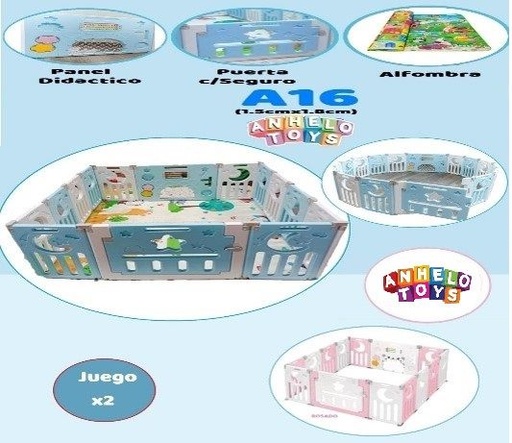 [A16] CORRAL BEBE AZUL Y ROSA