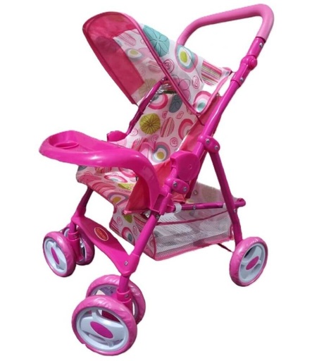 [502] COCHE PARA MUÑECA ROSADO